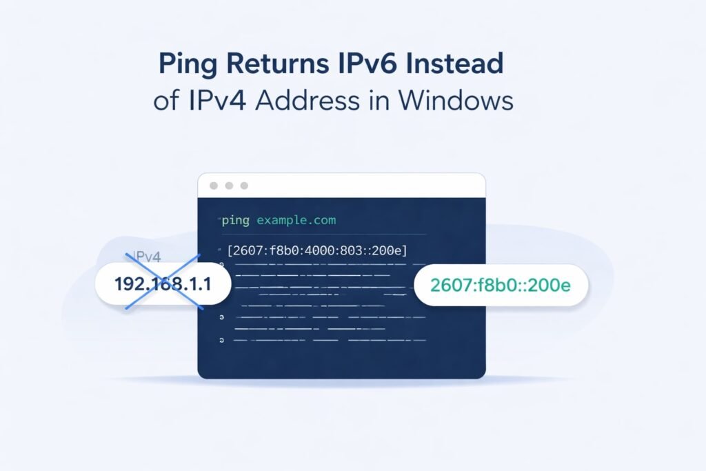 Ping Returns IPv6 Instead of IPv4 Address in Windows