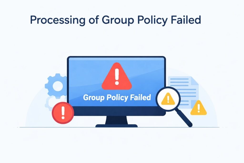Processing of Group Policy Failed Error
