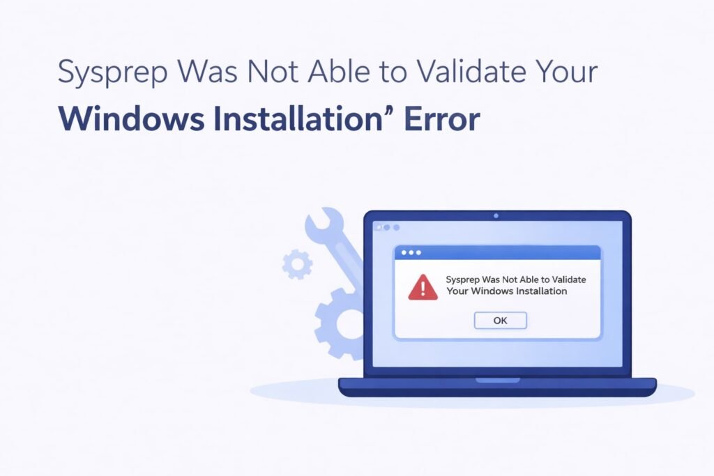 Sysprep Was Not Able to Validate Your Windows Installation Error