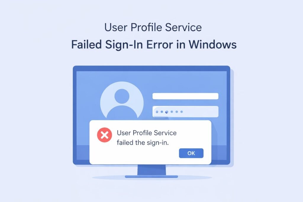 User Profile Service Failed Sign-In Error in Windows