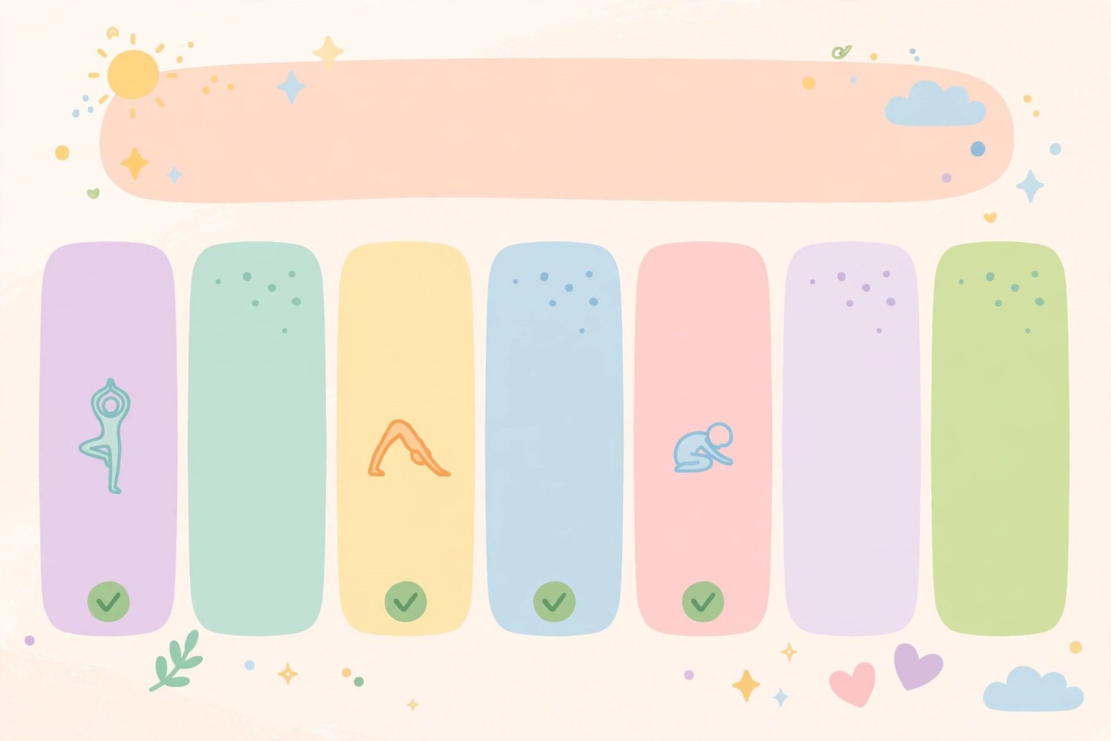 Weekly calendar with yoga session icons marked on three days