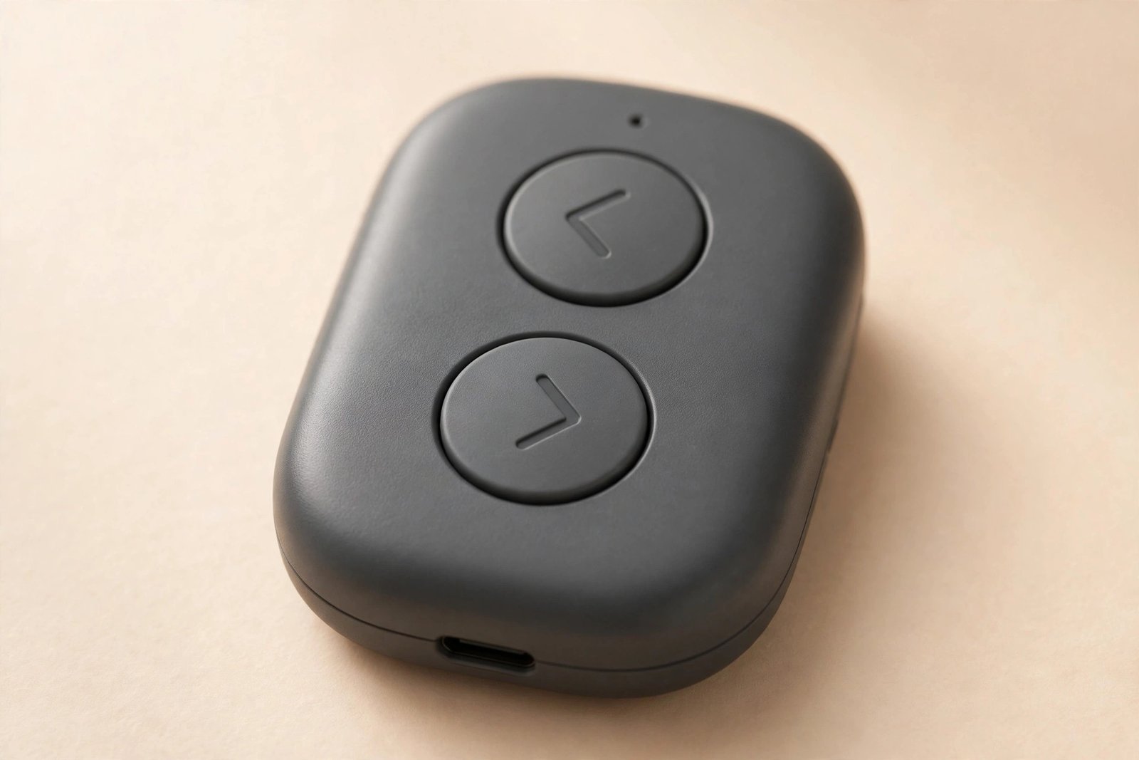Small handheld Bluetooth page-turn remote for e-readers