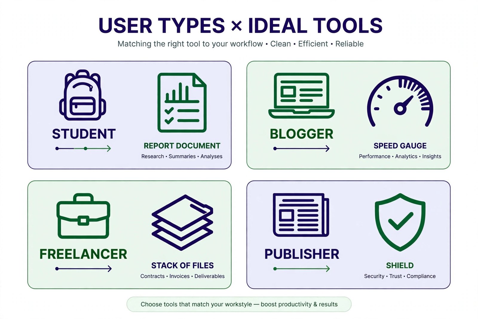Guide matching users to checkers: students to Quetext, bloggers to SmallSEOTools or DupliChecker, publishers to Copyscape, writers to Grammarly